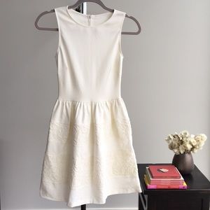 Cream Dress with Lace detail